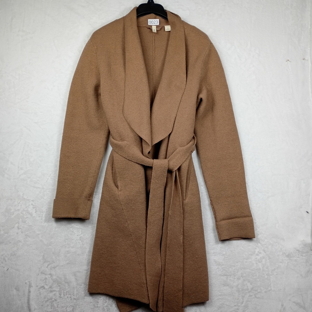 Moth Anthropologie Camel Brown Wool Blend Belted Shawl Collar Sweater Coat Men M